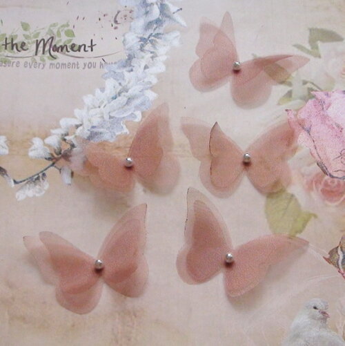 Borboletas em Organza Dupla Camada - 10 un