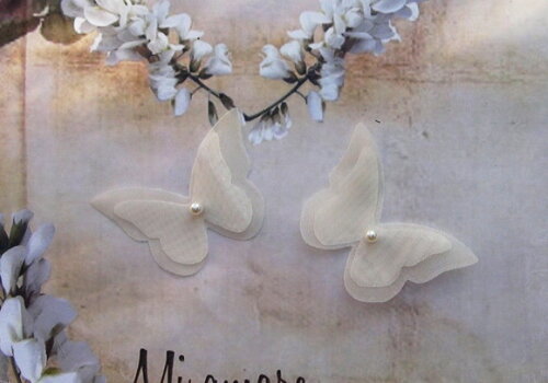 Borboletas em Organza Dupla Camada - 5,5x4,0cm -05 un