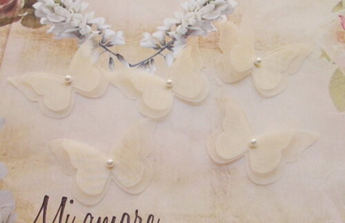 Borboletas em Organza Dupla Camada - 5,5x4,0cm -05 un