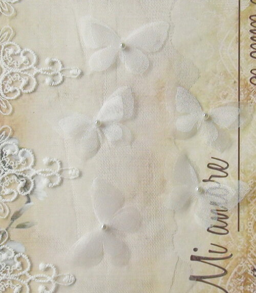 Borboletas em Organza Dupla Camada - Branca 25 un
