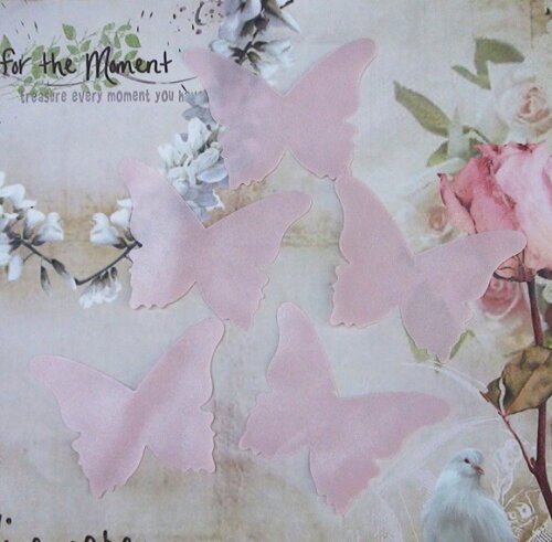 Borboletas em Tecido - Cetim - Rosa - 6,5 x 6,0cm - 25 Un.
