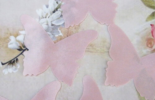 Borboletas em Tecido - Cetim - Rosa - 6,5 x 6,0cm - 25 Un.