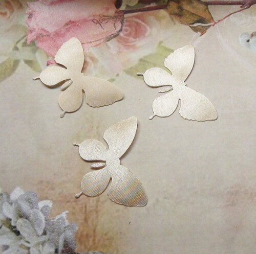 Borboletas En Cetim - 5x4 cm - 50 un - Champagnhe