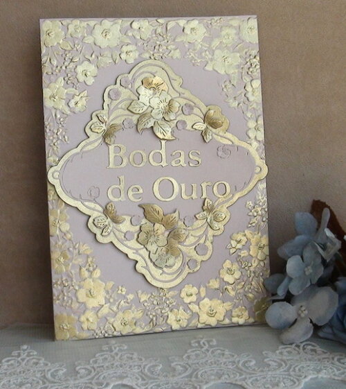 Cartão Bodas de Ouro 3d - 01 un