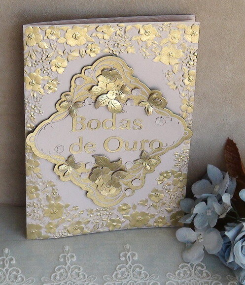 Cartão Bodas de Ouro 3d - 01 un