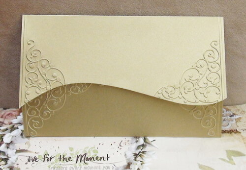 Envelope para Convite de Casamento Dourado - 180g