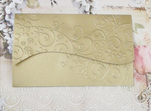 Envelope para Convite de Casamento Dourado - 180g