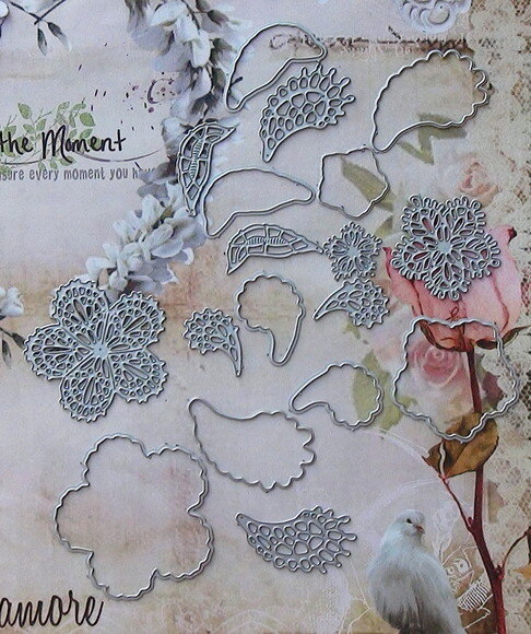 Faca de Corte para Scrapbooking - Convite Flor e Folhas