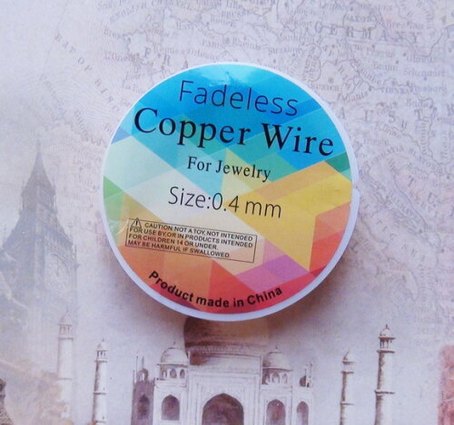 Fio Copper Wire - 0,4 mm - Rose Claro - 9 Metros