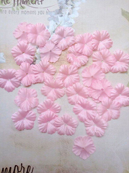 Flor em Cetim - Rosa - 30 Unidades.