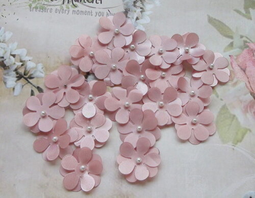 Flor em Cetim 3d - Rose Claro - 3cm - 20 un