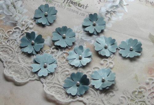 Flor em Cetim 3d - Verde Musgo - 10 un - 3cm