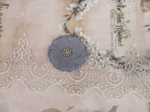 Flor em Cetim Chaton Azul Anil - 5cm - 01 un