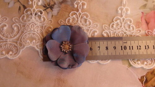 Flor em Cetim Chaton Azul Petróleo- 5cm - 01 un