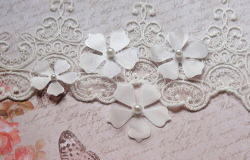 Flor em Cetim e Organza 3d - 10 un