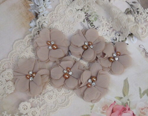 Flor em Chiffon - Marron - 06 un