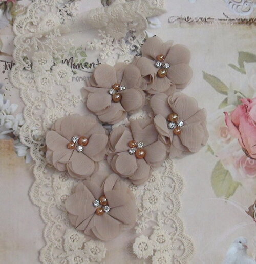 Flor em Chiffon - Marron - 06 un