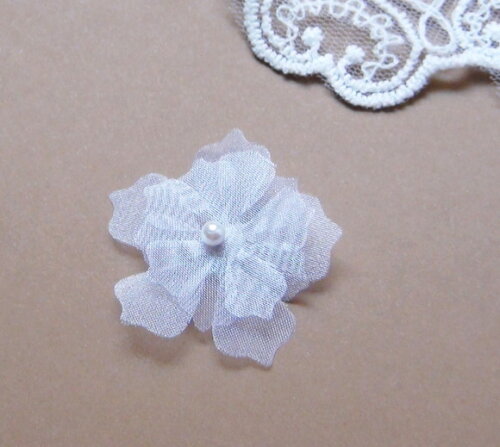 Flor em Organza - 10 un