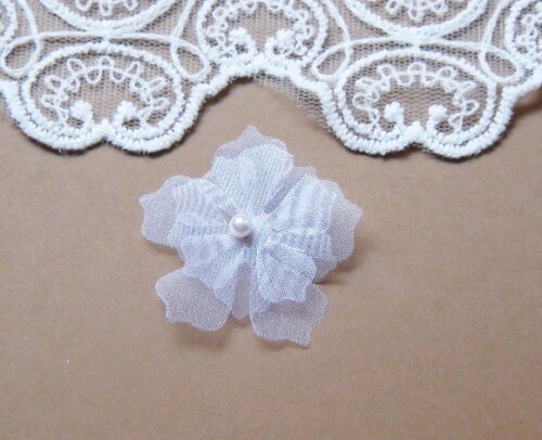 Flor em Organza - 10 un