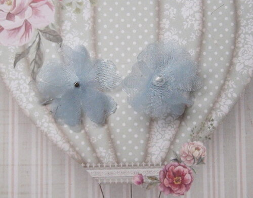 Flor em Organza 3d - Azul - 20 un