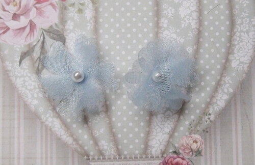 Flor em Organza 3d - Azul - 20 un