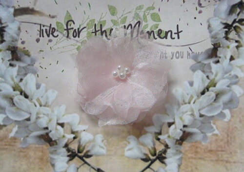 Flor em Organza 3d - Rosa - 05 un