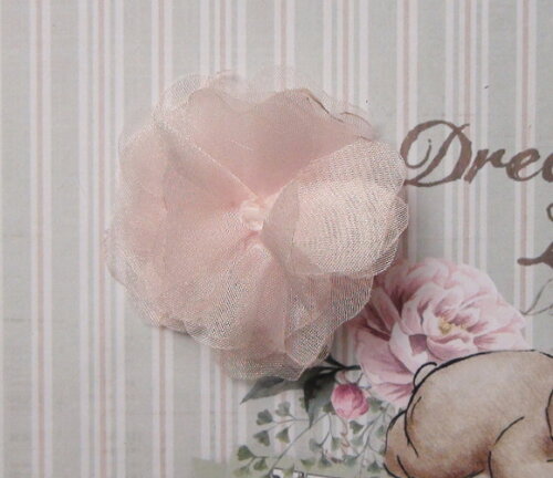 Flor em Organza 3d - Rosa - 10 un