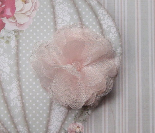 Flor em Organza 3d - Rosa - 10 un