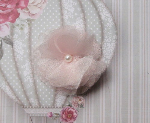 Flor em Organza 3d - Rosa - 10 un