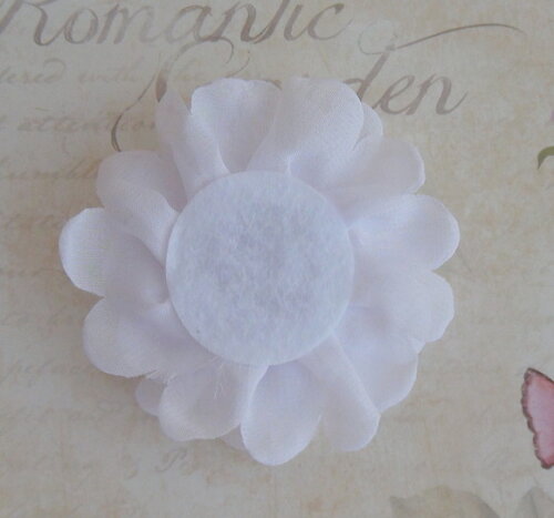 Flor em Tafetá - 01 un - Branco