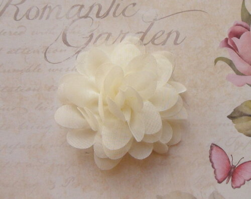Flor em Tafetá - Marfim