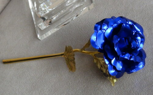 Flor Metalizada Azul Turquesa