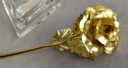 Flor Metalizada Ouro