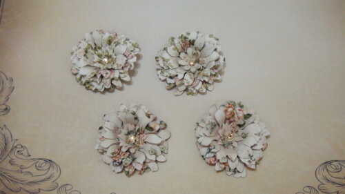 Flor para Scrapbooking - 4 Unidades