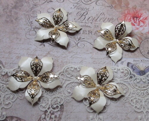Flor para Scrapbooking - 3d - 04 Un.