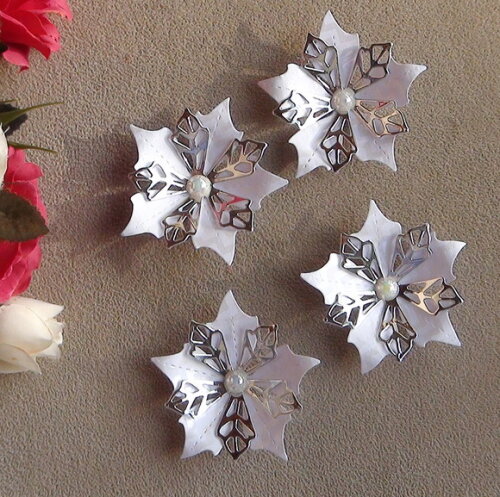 Flor para Scrapbooking - 4 Unidades.