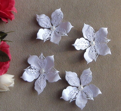 Flor para Scrapbooking - 4 Unidades.