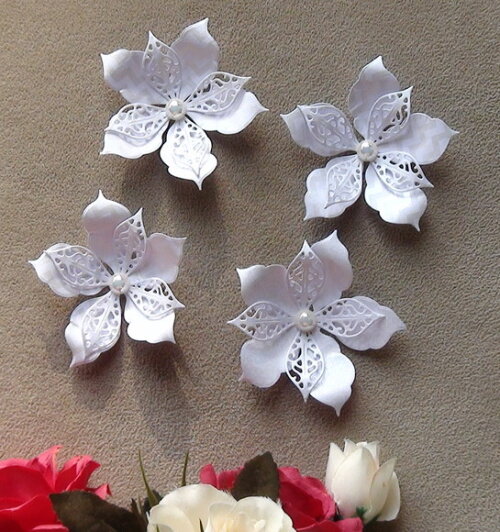 Flor para Scrapbooking - 4 Unidades.