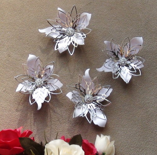 Flor para Scrapbooking - 4 Unidades.