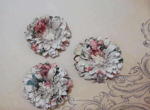 Flor para Scrapbooking - 4 Unidades.