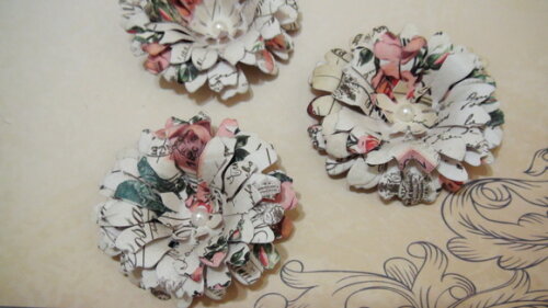Flor para Scrapbooking - 4 Unidades.