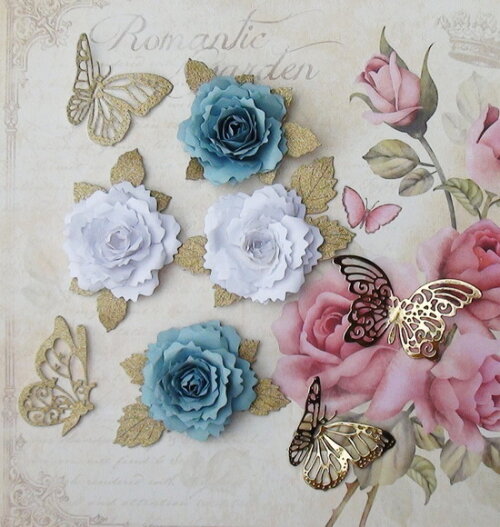 Flores e Borboletas para Topper de Bolo
