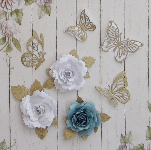 Flores e Borboletas para Topper de Bolo