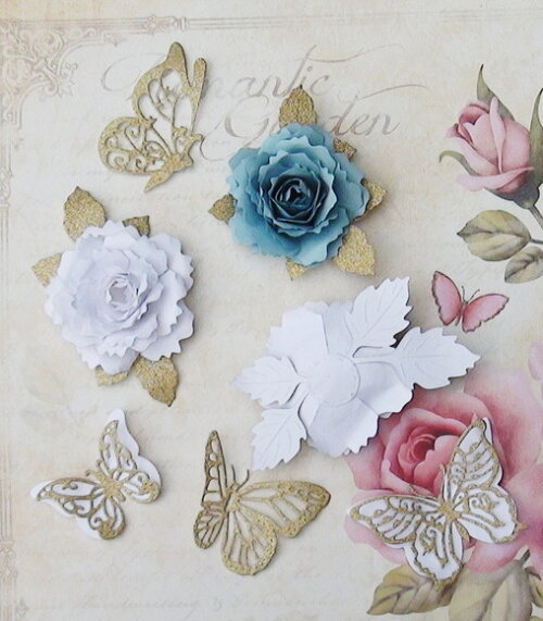 Flores e Borboletas para Topper de Bolo