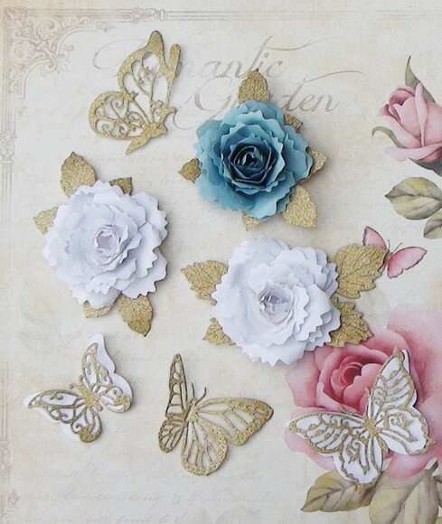 Flores e Borboletas para Topper de Bolo