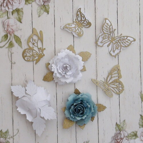 Flores e Borboletas para Topper de Bolo