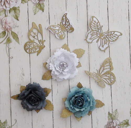 Flores e Borboletas para Topper de Bolo