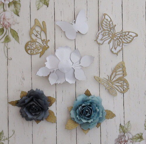 Flores e Borboletas para Topper de Bolo