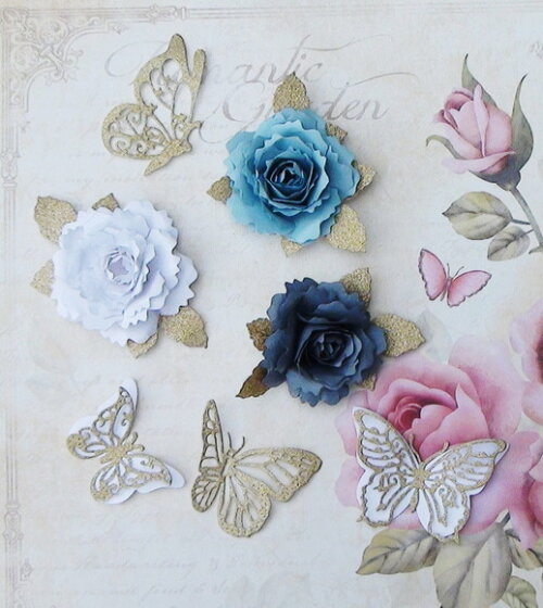 Flores e Borboletas para Topper de Bolo