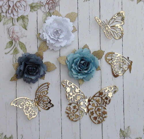 Flores e Borboletas para Topper de Bolo